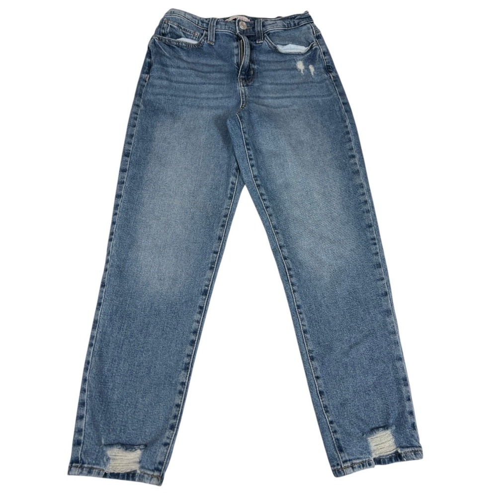 SO High Rise Mom‎ Jeans Distressed Stretch Denim Women's 5/27W Preowned
